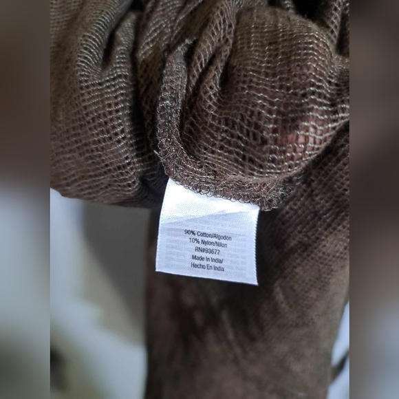 St Johns Bay Brown Long Sleeve Lace Top - Picture 4 of 6